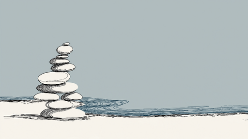 Papier peint galets empilés Élégance zen avec des formes organiques