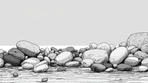 Papier peint galets Motif de galets stylisés sur fond clair