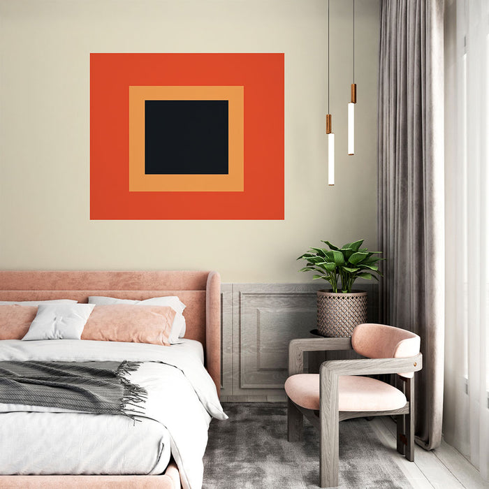 Papier peint géométrique avec cercles concentriques colorés sur fond clair pour chambre moderne