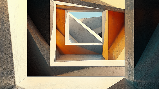 Papier peint géométrique Découpes et ombres en dégradé de couleurs