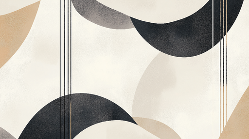 Papier peint géométrique Design abstrait avec des formes fluides et des teintes naturelles