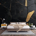 Papier peint géométrique noir et or avec texture moderne pour chambre élégante