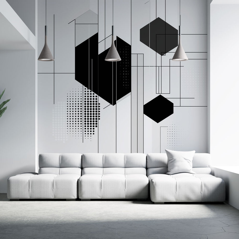 Papier Peint G om trique Motifs Abstraits En Noir Et Blanc papier-peint-g-om-trique-motifs-abstraits-en-noir-et-blanc
