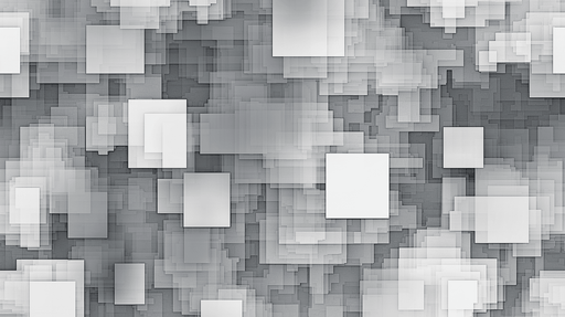 Papier peint géométrique Motifs carrés en dégradé de gris et blanc