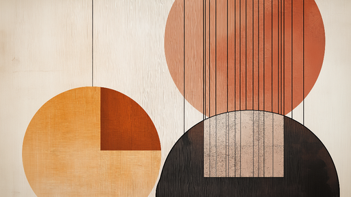 Papier peint géométrique Motifs de cercles colorés et lignes graphiques