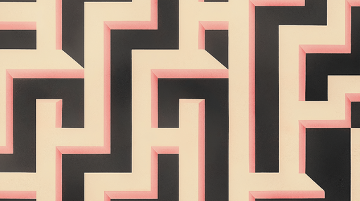 Papier peint géométrique Motifs en relief avec des nuances de noir et rose