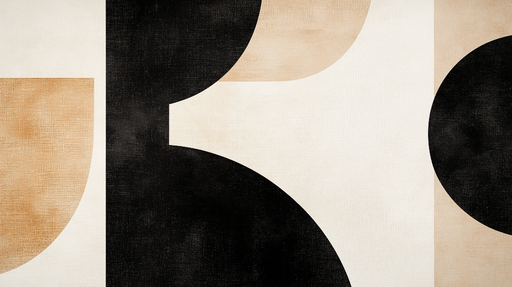 Papier peint géométrique Motifs modernes en noir, beige et blanc