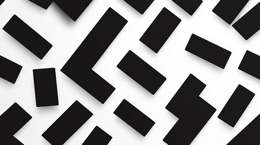 Papier peint géométrique Motifs noirs sur fond blanc