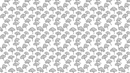 Papier peint ginkgo biloba Motif délicat de feuilles de ginkgo en noir et blanc