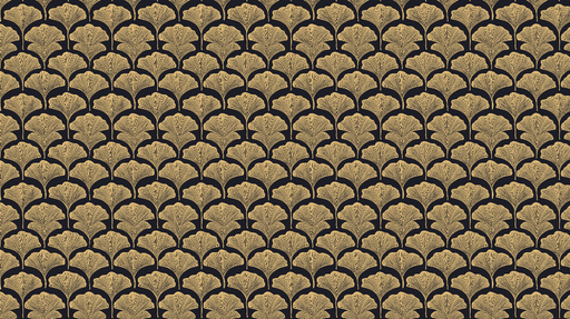 Papier peint ginkgo doré Motif élégant de feuilles de ginkgo sur fond noir