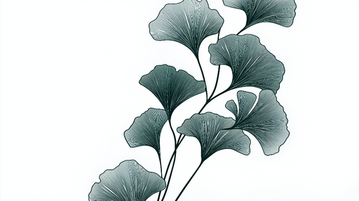 Papier peint ginkgo Feuillage délicat en teintes vertes