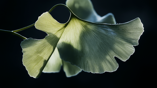 Papier peint ginkgo Feuille de ginkgo détaillée et lumineuse