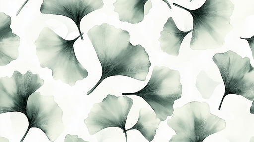 Papier peint ginkgo Feuilles de ginkgo délicates dans des tons verts apaisants