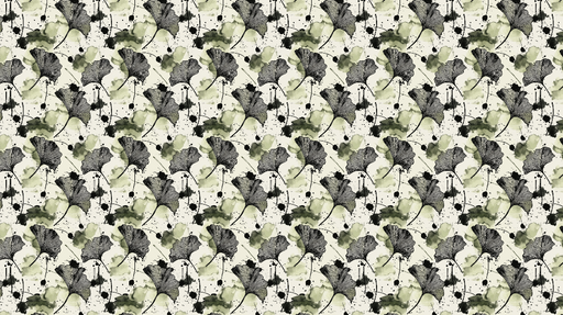 Papier peint ginkgo Feuilles de ginkgo élégamment dessinées sur fond aquarelle