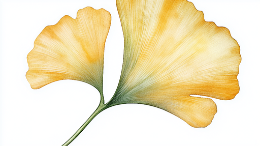 Papier peint ginkgo Feuilles de ginkgo en dégradé jaune