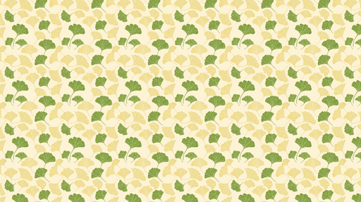 Papier peint ginkgo Feuilles de ginkgo jaunes et vertes sur fond crème