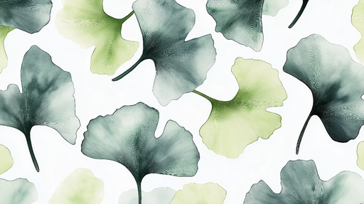 Papier peint ginkgo Feuilles de ginkgo vertes et délicates
