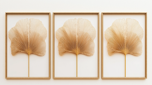Papier peint ginkgo Feuilles dorées au design moderne
