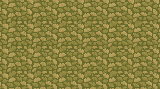 Papier peint ginkgo Motif de feuilles de ginkgo dorées sur fond vert