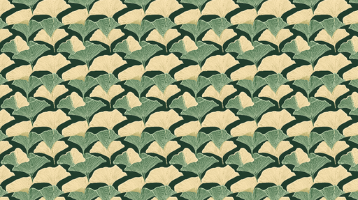 Papier peint ginkgo Motif de feuilles de ginkgo sur fond vert profond