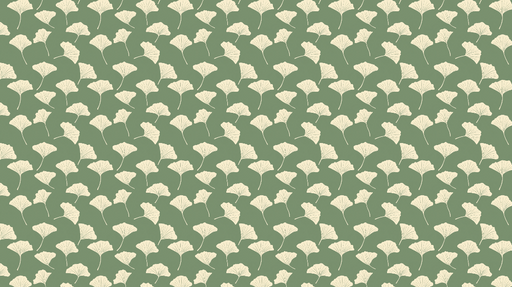 Papier peint ginkgo Motif de feuilles de ginkgo sur fond vert
