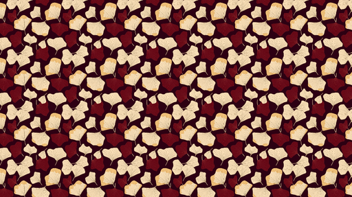 Papier peint ginkgo Motif délicat de feuilles de ginkgo sur fond bordeaux