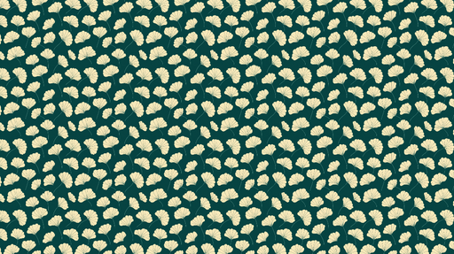 Papier peint ginkgo Motif délicat de feuilles de ginkgo sur fond vert foncé