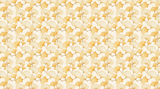 Papier peint ginkgo Motif élégant de feuilles de ginkgo dans des teintes dorées