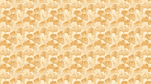 Papier peint ginkgo Motif élégant de feuilles de ginkgo en nuances dorées