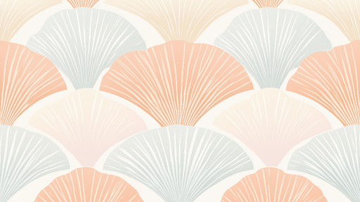 Papier peint ginkgo Motif élégant de feuilles de ginkgo en tons pastel