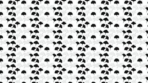Papier peint ginkgo Motif élégant de feuilles de ginkgo en noir et blanc