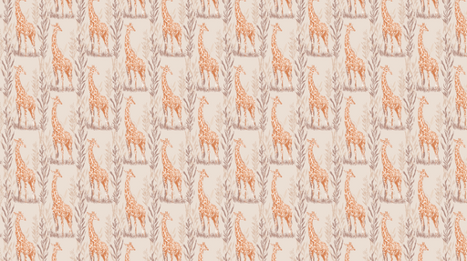 Papier peint girafe Élégantes girafes au milieu de feuillages délicats