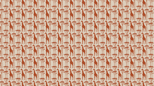Papier peint girafe Motif élégant de girafes et d'acacias dans des tons terreux