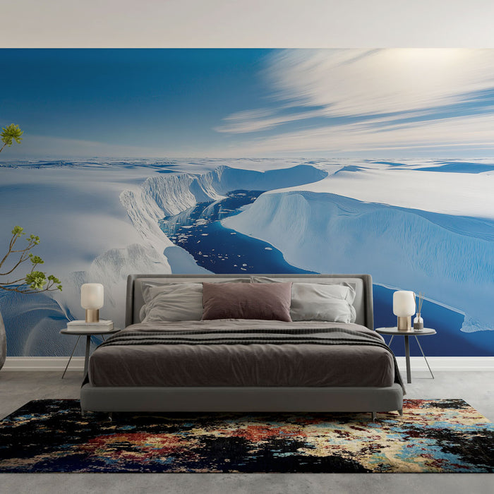 Papier peint paysage glacier éblouissant et serein pour chambre moderne
