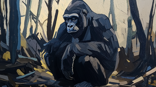 Papier peint design gorille dans la nature pour décoration murale moderne