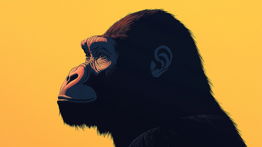 Papier peint profil audacieux de gorille sur fond coloré pour décoration murale moderne