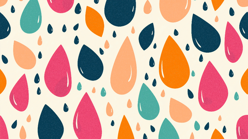 Papier peint gouttes colorées Motif ludique de gouttes aux teintes variées