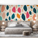 Papier peint gouttes colorées avec motifs ludiques et modernes pour chambre dynamique