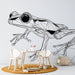 Papier peint grenouille géométrique filaire noir sur fond blanc pour chambre enfant moderne