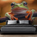 Papier peint grenouille colorée sur branche avec fond doux pour chambre moderne