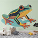 Papier peint grenouille colorée sur fond pastel pour chambre d'enfant moderne