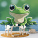 Papier peint grenouille verte souriante sur fond aquatique pour chambre d'enfant