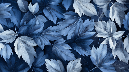 Papier peint grosses feuilles Nuances de bleu