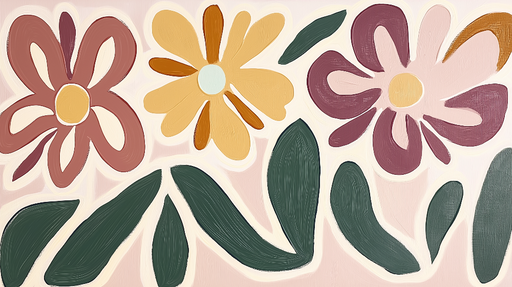 Papier peint grosses fleurs Trio pastel