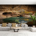 Papier peint grotte naturelle avec reflets paisibles pour salon moderne