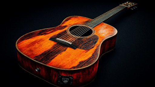 Papier peint guitare acoustique artisanale Design en bois élégant avec finitions riches