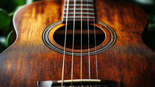 Papier peint guitare acoustique en bois Texture riche et finitions artisanales