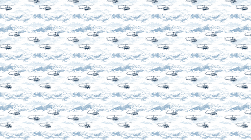 Papier peint hélicoptères et montagnes Motif délicat d'hélicoptères sur fond de paysages montagneux