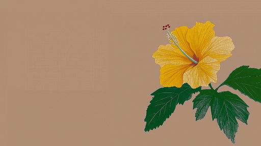 Papier peint hibiscus jaune Fleurs s sur fond doux