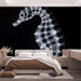 Papier peint design abstrait hippocampe en filigrane lumineux pour chambre moderne